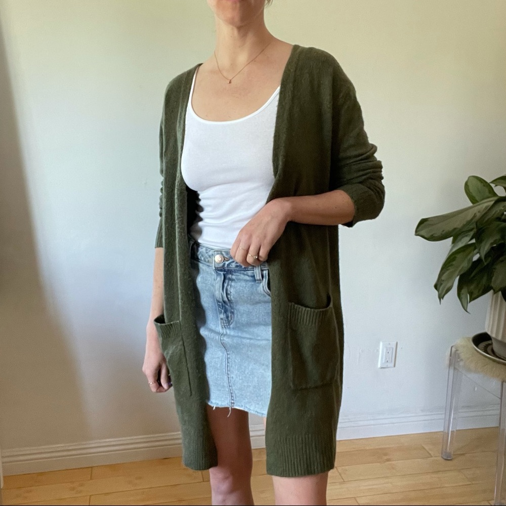 Green Oversized Cardigan